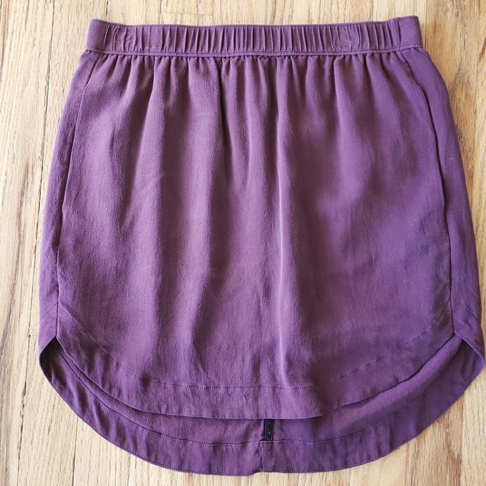 Madewell Eggplant Silk Skirt, Size S